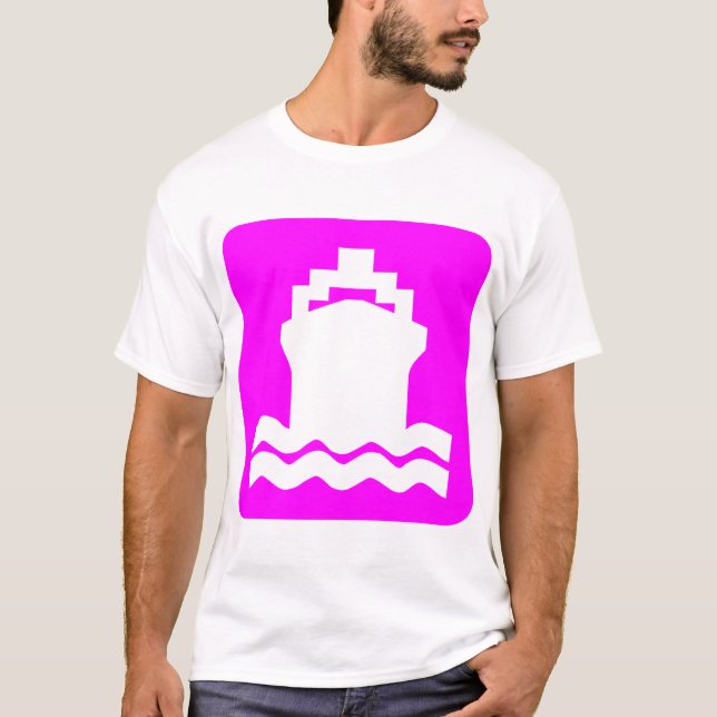 Camiseta Forma de barco - Magenta (Anverso)