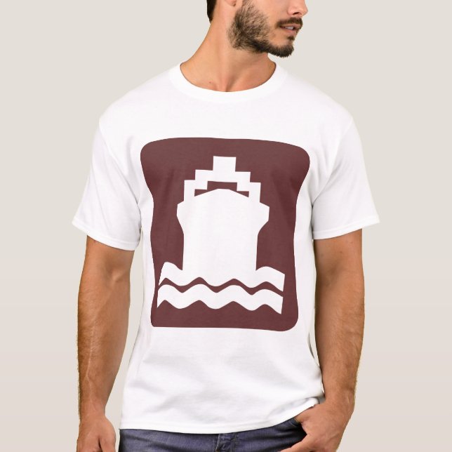 Camiseta Forma de barco - Marrón oscuro (Anverso)