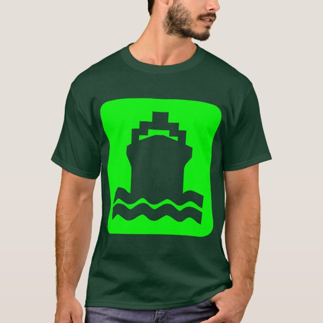 Camiseta Forma de barco - Verde (Anverso)