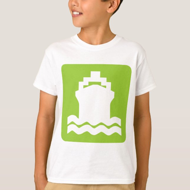 Camiseta Forma de barco - Verde marciano (Anverso)