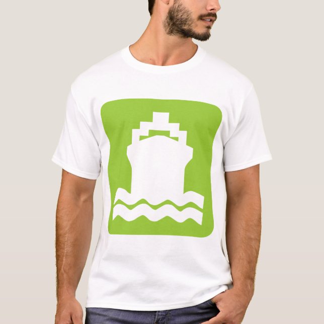Camiseta Forma de barco - Verde marciano (Anverso)