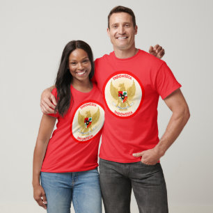 Camiseta Forma de círculo del Emblema Nacional de Indonesia