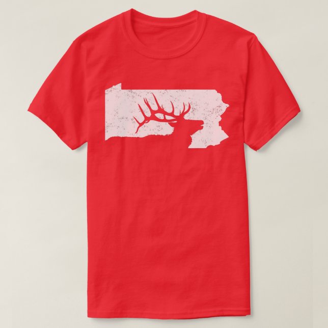 Camiseta Forma de estado de Elk Hunting Bull Elk de Pennsyl (Diseño del anverso)