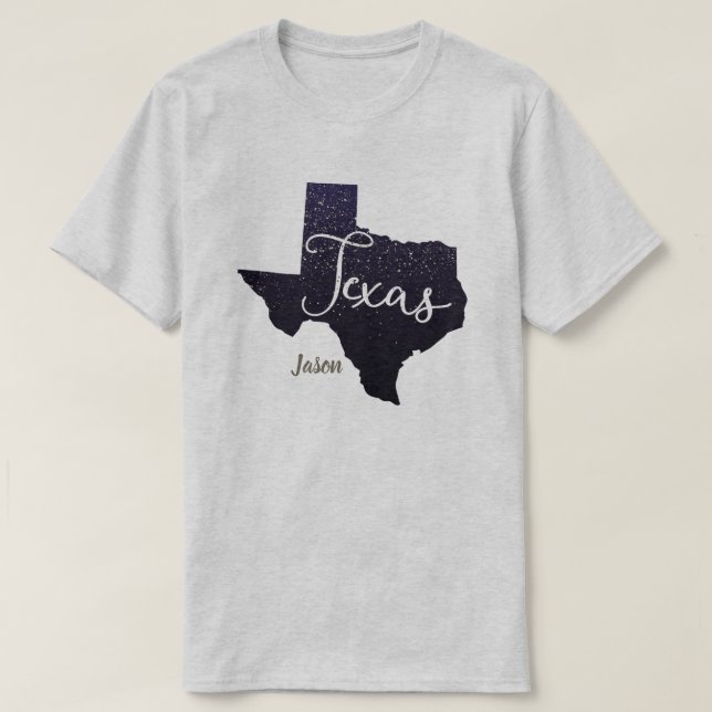 Camiseta Forma de estado de las Estrellas Nocturnas de Texa (Diseño del anverso)