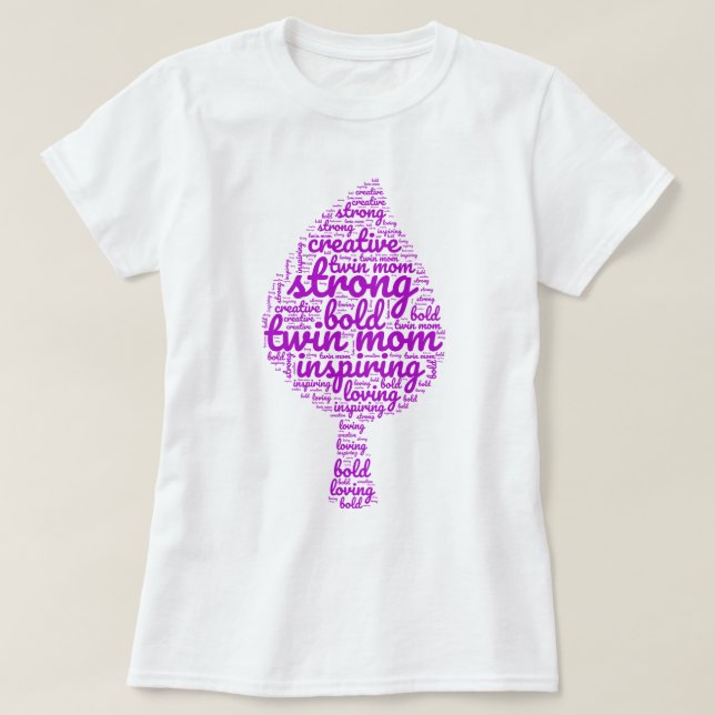 Camiseta Forma de hoja de mamá gemela (Diseño del anverso)