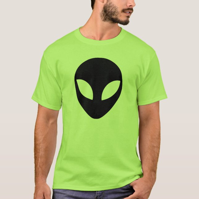 Camiseta Forma de la cabeza del alienígena negro (Anverso)