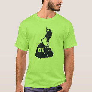 Camiseta Forma de la isla del BI del Block Island