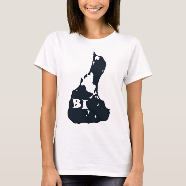 Camiseta Forma de la isla del BI del Block Island (Anverso)