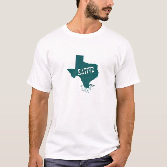 Camiseta Forma de mapa de silueta estatal de raíces nativas (Anverso)