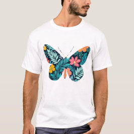 Camiseta Forma de mariposa botánica