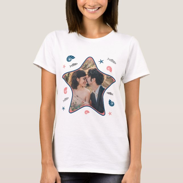 Camiseta Forma de Starfish Playa Nautical Personalizado fác (Anverso)