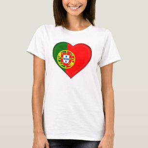 Camiseta Forma del corazón de la bandera de Portugal
