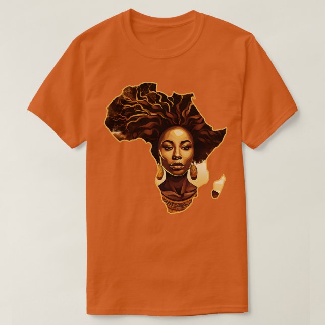 Camiseta Forma del mapa de África de Melanin (Diseño del anverso)