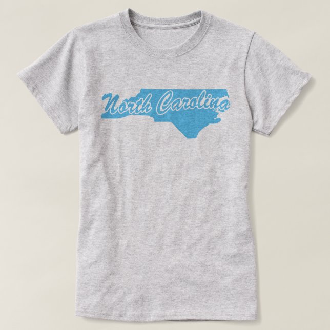 Camiseta Forma Estado De Carolina Del Norte (Diseño del anverso)