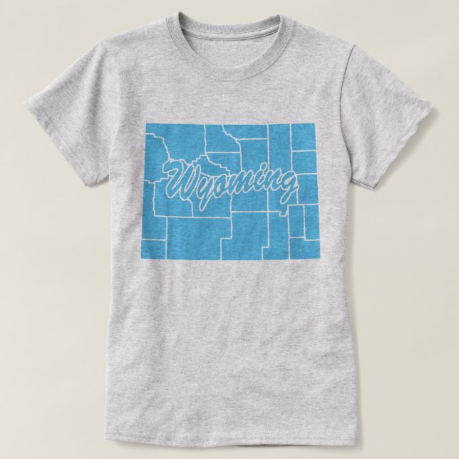 Camiseta Forma Estado De Wyoming (Diseño del anverso)