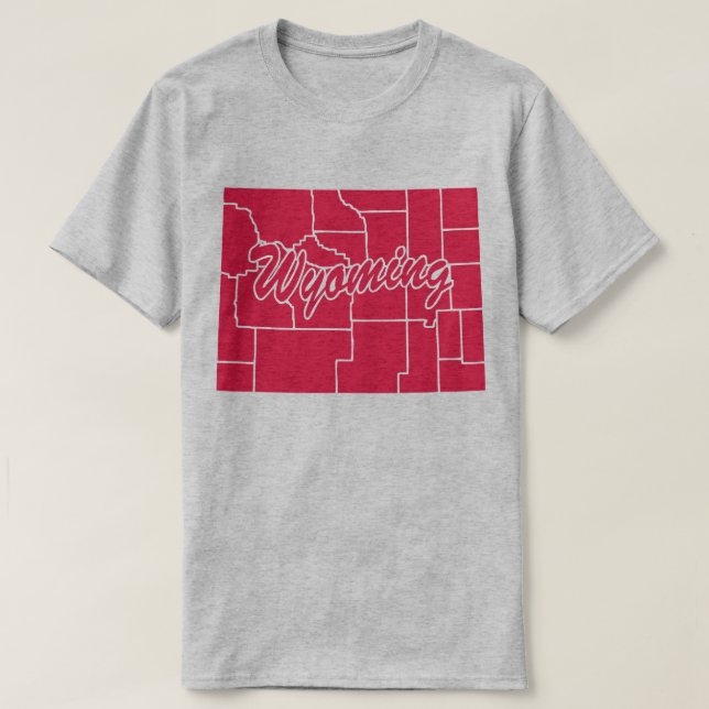 Camiseta Forma Estado De Wyoming (Diseño del anverso)
