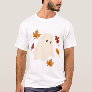 Camiseta Forma flotante de Halloween con cinco hojas de oto