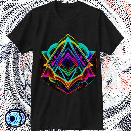 Camiseta Forma fractal Resumen Triángulo geométrico