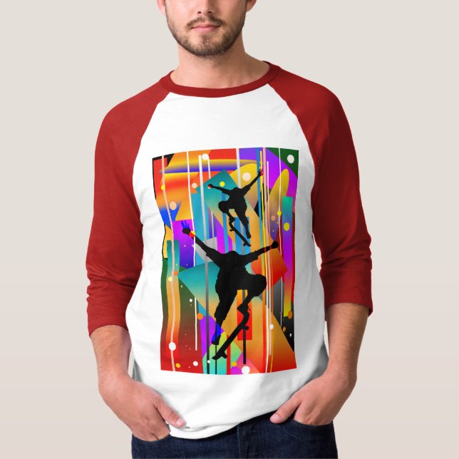 Camiseta Forma Geométrica Abstracta Patinaje (Anverso)
