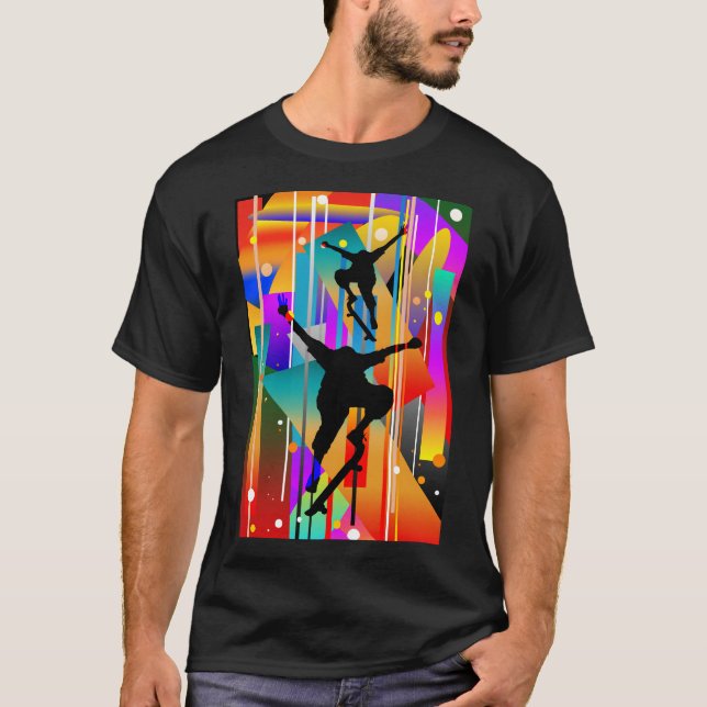 Camiseta Forma Geométrica Abstracta Patinaje (Anverso)