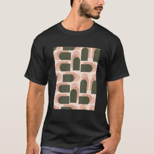 Camiseta Forma geométrica bohemiana Resumen Marrón claro