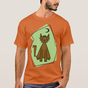Camiseta Forma geométrica cortar gato con media luna negra