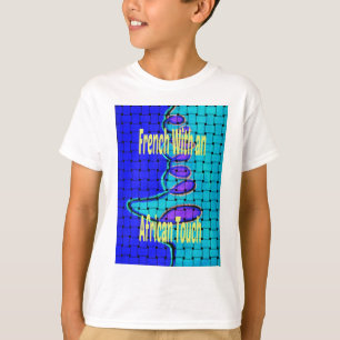 Camiseta Forma púrpura abstracta tejida africana azul franc