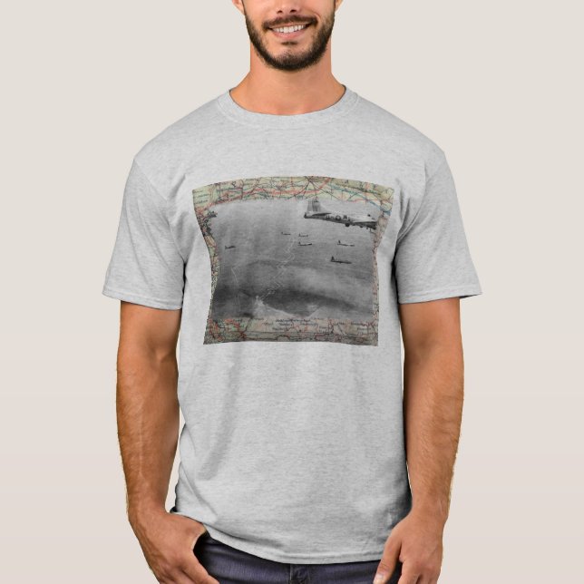 Camiseta Formación B17 sobre el mapa WW2 (Anverso)