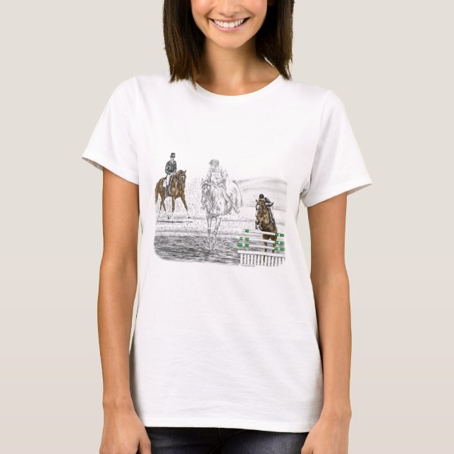 Camiseta Formación combinada de caballos de aventura de 3 d (Anverso)