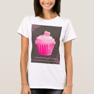 Camiseta Formación de hielo floral del rosa del corazón d