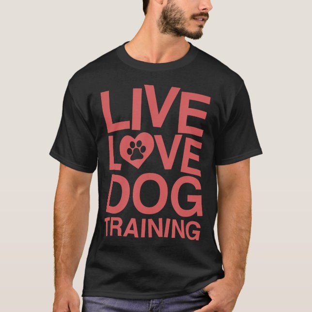 Camiseta Formación de perros de amor en vivo Funny Service  (Anverso)