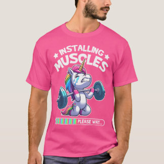 Camiseta Formación de peso de gimnasio de Unicornio