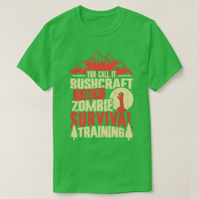 Camiseta Formación de sobrevivientes zombies divertida arte (Diseño del anverso)