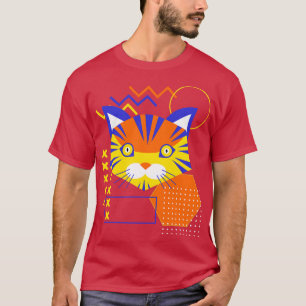 Camiseta Formas abstractas geométricas de la cara del gato