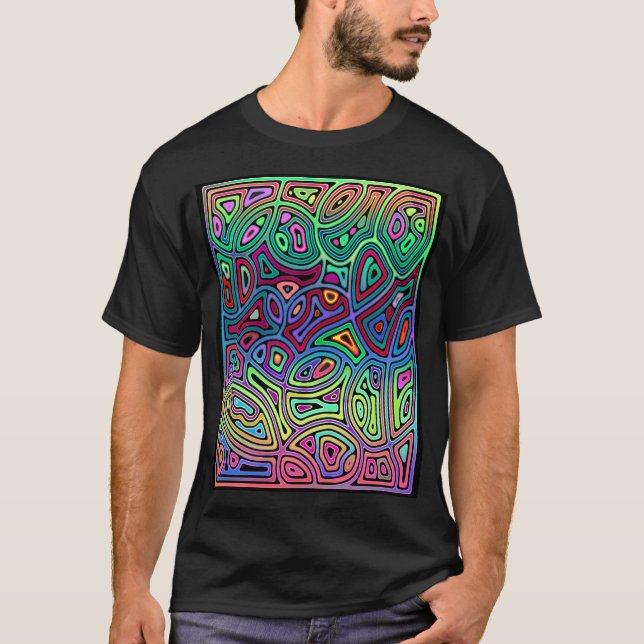 Camiseta formas abstractas multicolores (Anverso)