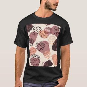 Camiseta Formas Abstractas, Orgánicas Rojas Marrones.