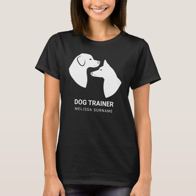 Camiseta Formas De Cabeza De Perro En Blanco - Entrenador D (Anverso)