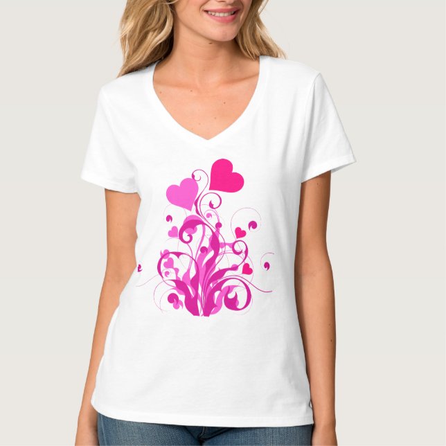 Camiseta Formas de corazón de amor (Anverso)