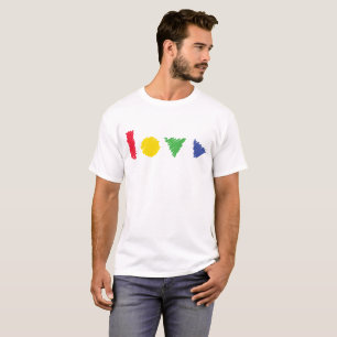 Camiseta Formas de línea de amor (símbolos geométricos)