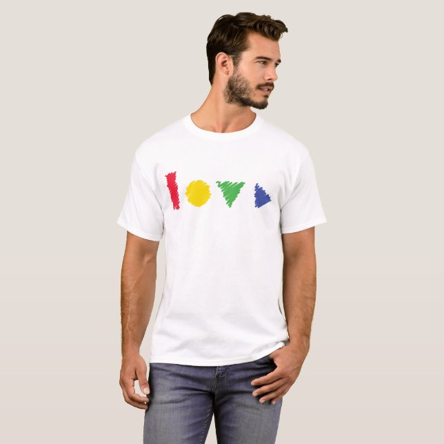 Camiseta Formas de línea de amor (símbolos geométricos) (Anverso completo)