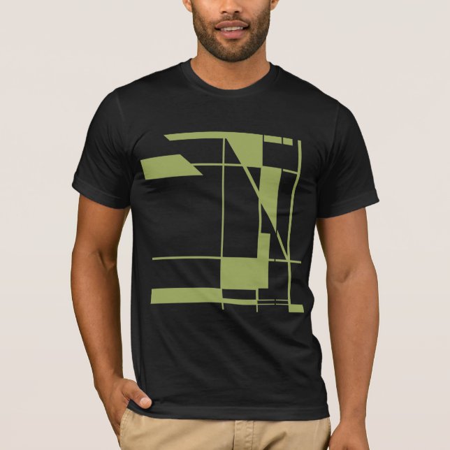 Camiseta Formas de oliva Líneas MCM Aspecto Resumen geométr (Anverso)