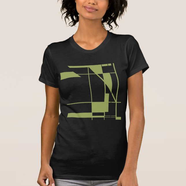 Camiseta Formas de oliva Líneas Resumen geométrico inspirad (Anverso)