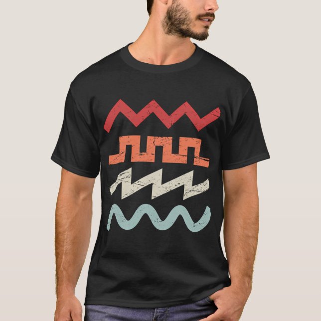 Camiseta Formas de onda sintéticas retro (Anverso)