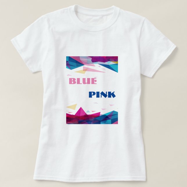 Camiseta Formas de visión rosa azul (Diseño del anverso)