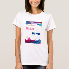 Camiseta Formas de visión rosa azul