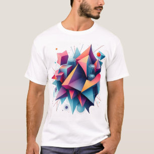 Camiseta Formas geométricas abstractas futuristas con neón 