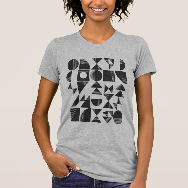 Camiseta Formas geométricas abstractas modernas | Blanco y  (Anverso)