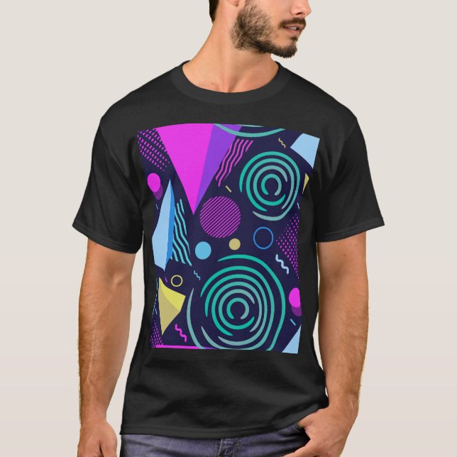 Camiseta Formas geométricas de estilo Memphis (Anverso)