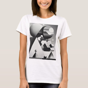Camiseta Formas geométricas de gris blanco negro
