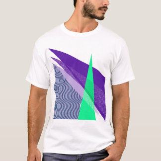 Camiseta Formas geométricas modernas abstractas púrpura y 